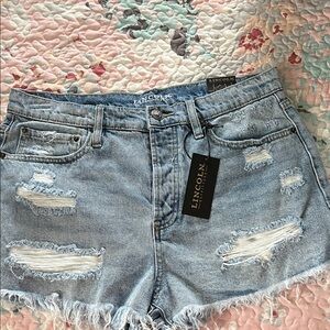 Lincoln Women's Light Blue Distressed Jean Shorts